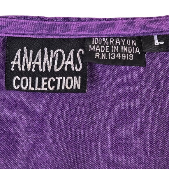 Womens Boho Fairycore Summer Cottage Cabin Prairie Girl Eyelet Lace Purple LG - Picture 3 of 9